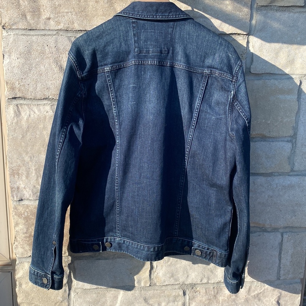 Mens Banana Republic Dark Denim Jean Jacket Button Down Large New Condition - Picture 3 of 11